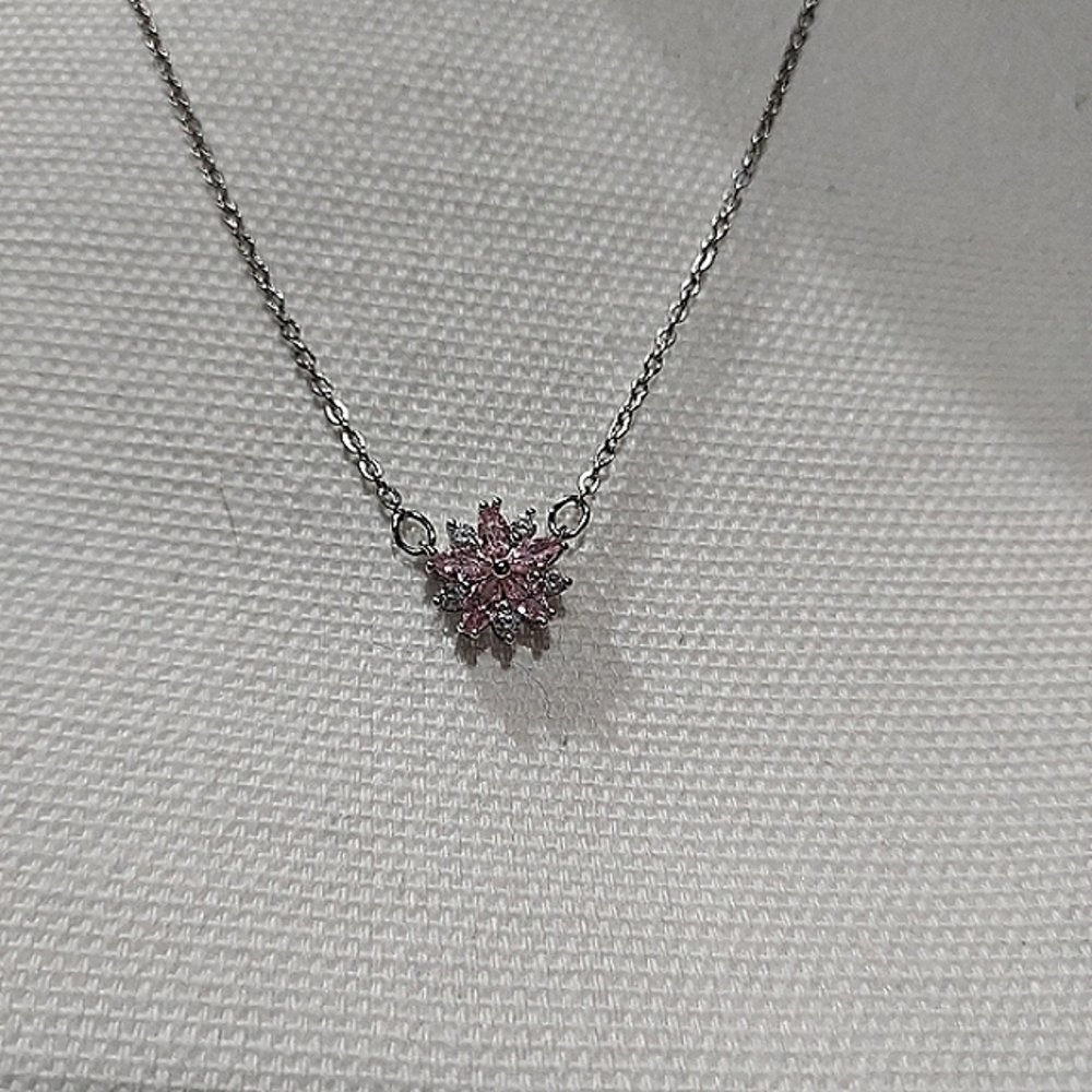 Pink crystal necklace